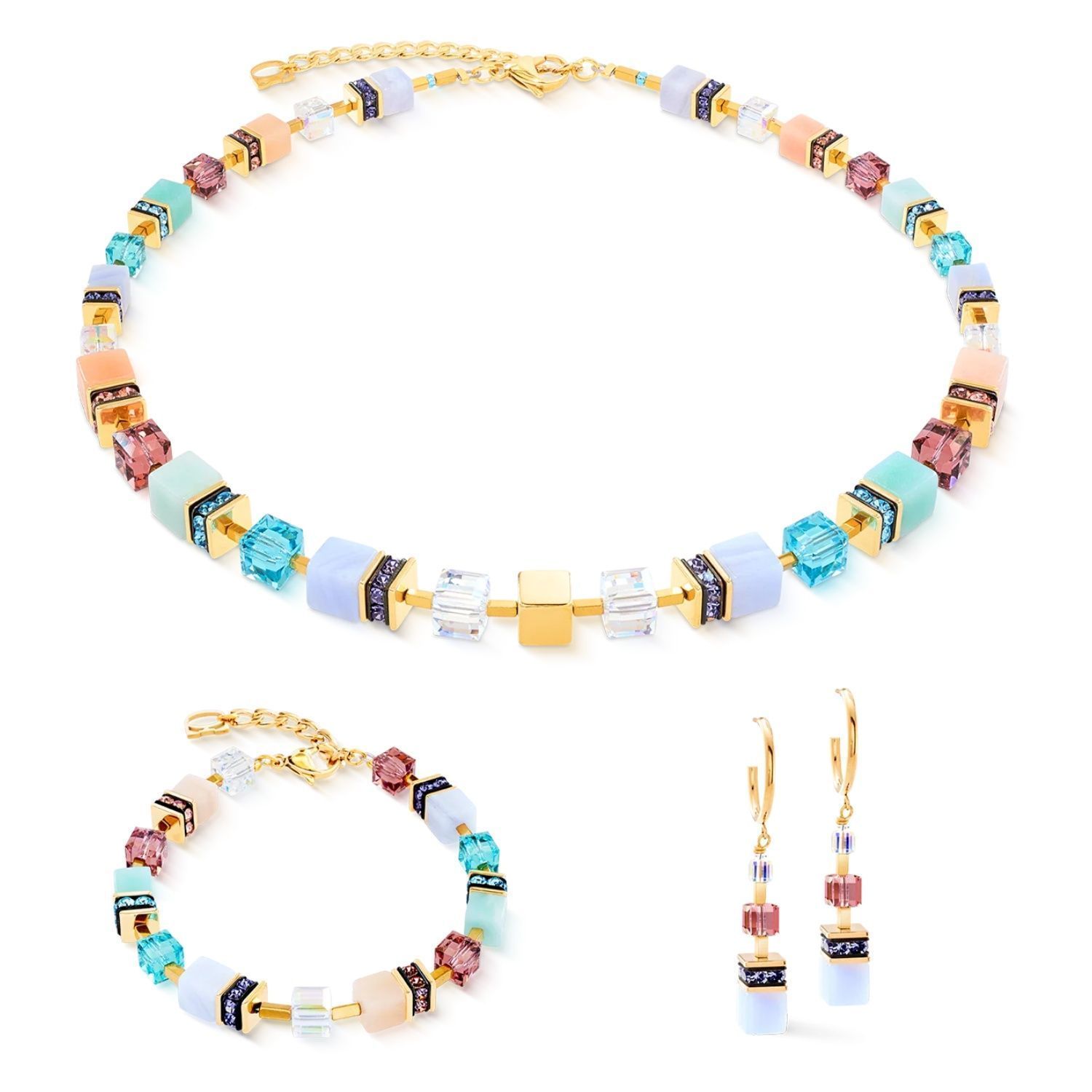 Bransoletka damska Coeur de Lion GeoCUBE® Precious Statement Art Nouveau 3039301578 – złota, multikolor (2).jpg