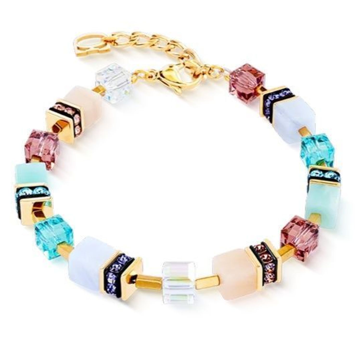 Bransoletka damska Coeur de Lion GeoCUBE® Precious Statement Art Nouveau 3039301578 – złota, multikolor (2).jpg