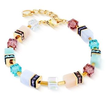 Bransoletka damska Coeur de Lion GeoCUBE® Precious Statement Art Nouveau 3039301578 – złota, multikolor (2).jpg