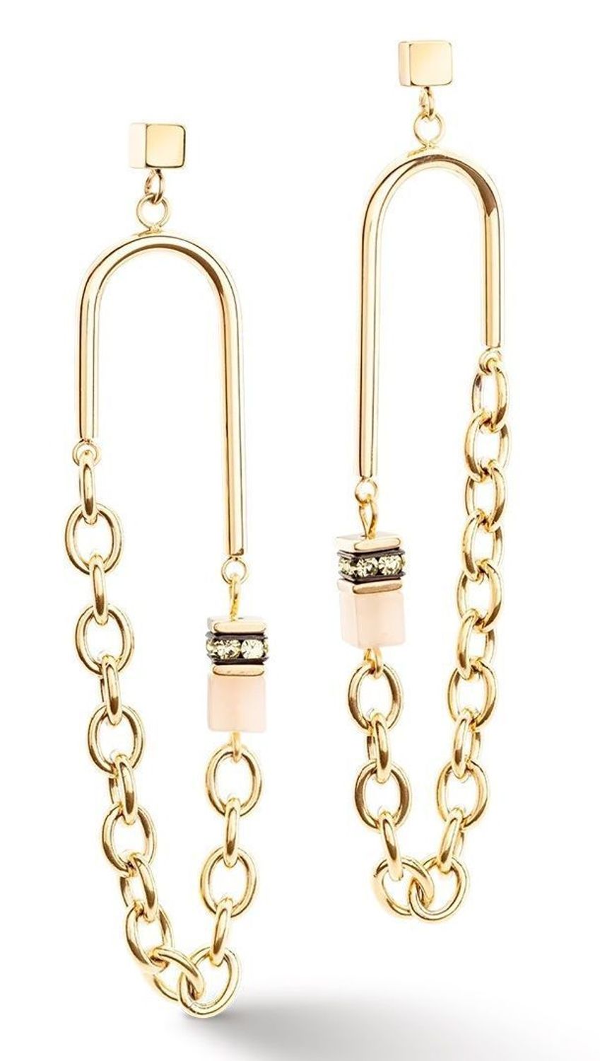 Kolczyki damskie Coeur de Lion GeoCUBE® Iconic Boho w złotym kolorze 3042211576. Kolczyki z kryształem Swarovskiego. Damskie kolczyki wiszące Coeur de Lion. Kolczyki z kryształem. Kolczyki w złotym kolorze z kamieniem naturalnym..jpg