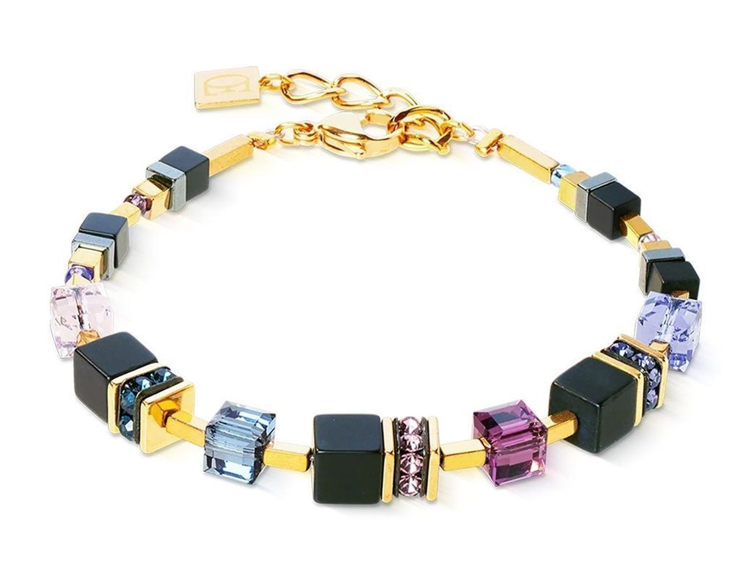 Bransoletka damska GeoCUBE® Precious Classic Blue Moon Gold 3043301308 – COEUR DE LION  Onyks i złoto.jpg