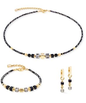 Naszyjnik COEUR DE LION Wave Cube Flow Gold-Black.jpg