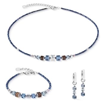 Kolczyki damskie Coeur de Lion 3044210712 Hoop Wave Cube Flow Silver-Blue srebrno-niebieskie (4).jpg