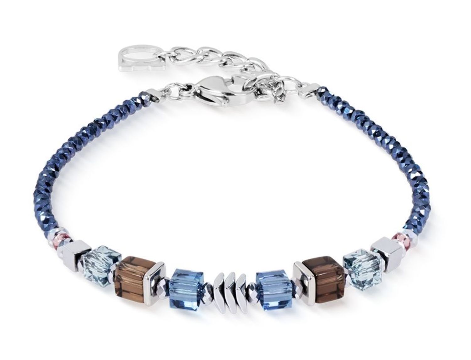 Bransoletka damska Coeur de Lion 3044300712 Wave Cube Flow Silver-Blue srebrno-niebieska (1).jpg