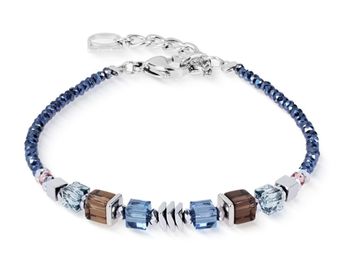 Bransoletka damska Coeur de Lion 3044300712 Wave Cube Flow Silver-Blue srebrno-niebieska (1).jpg
