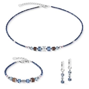 Bransoletka damska Coeur de Lion 3044300712 Wave Cube Flow Silver-Blue srebrno-niebieska (4).jpg