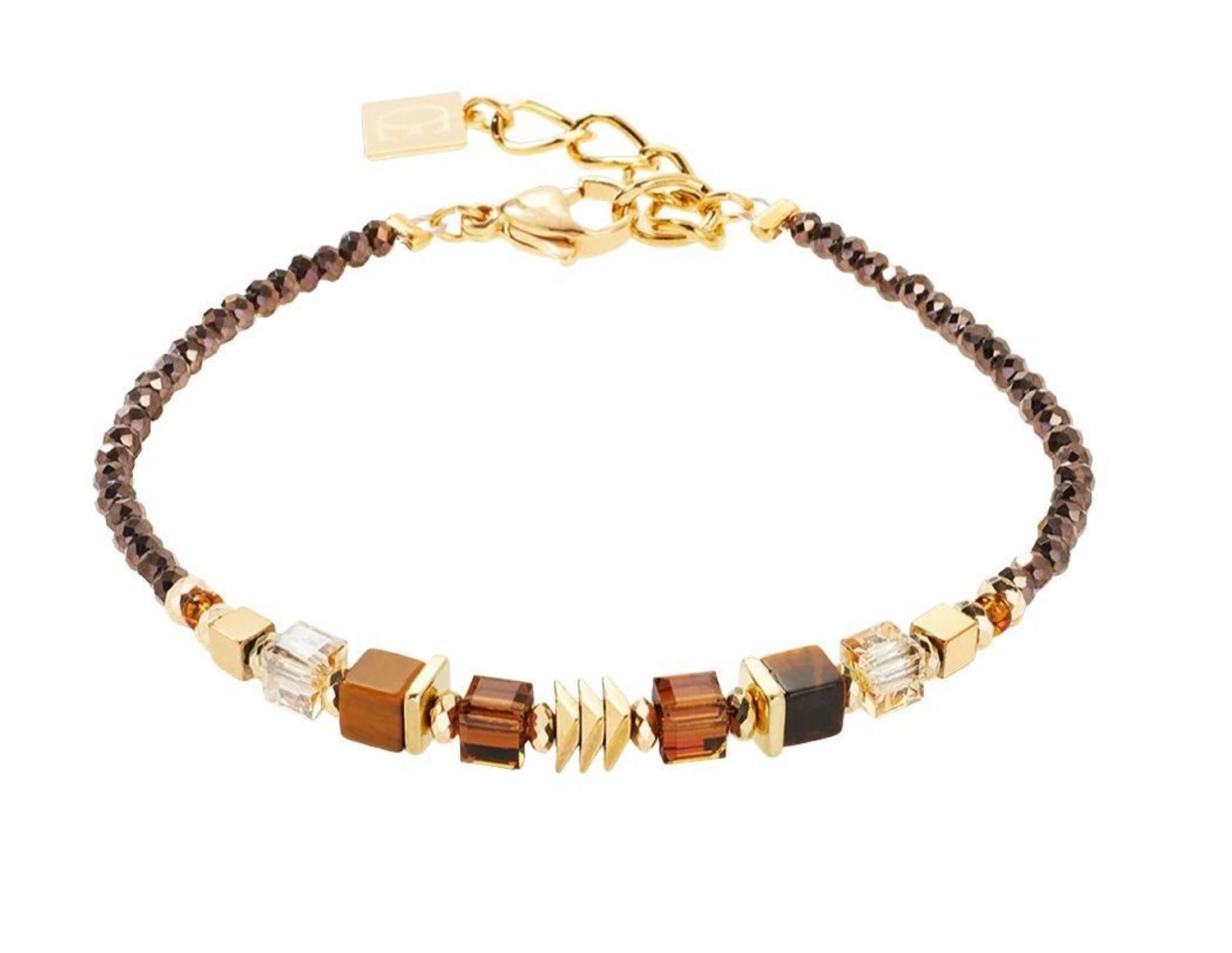 Bransoletka damska Coeur de Lion 3044301116 Wave Cube Flow Gold-Brown złoto-brązowa (4).jpg