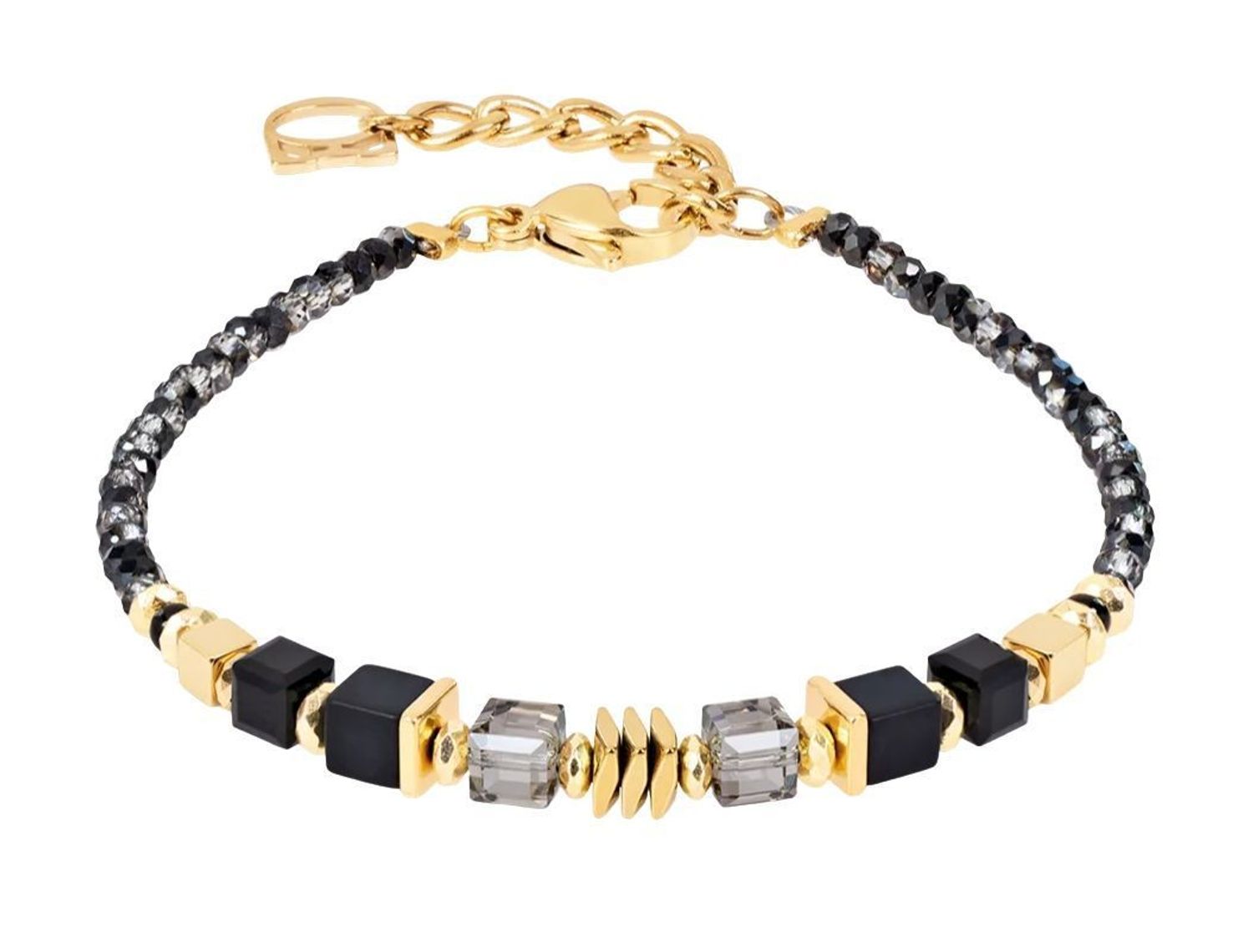 Bransoletka damska Coeur de Lion 3044301316 Wave Cube Flow Gold-Black złoto-czarna (4).jpg
