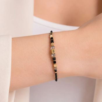 Bransoletka damska Coeur de Lion 3044301316 Wave Cube Flow Gold-Black złoto-czarna (3).jpg