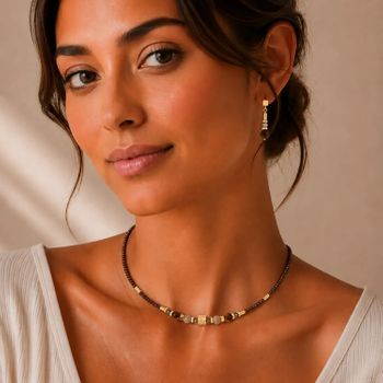 Naszyjnik damski Coeur de Lion 3048101116 Cube Balance Golden Hazel z kamieniami naturalnymi i Swarovski (2).jpg