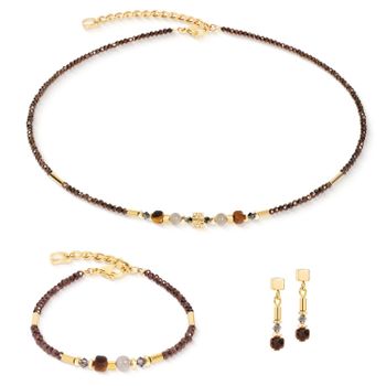 Naszyjnik damski Coeur de Lion 3048101116 Cube Balance Golden Hazel z kamieniami naturalnymi i Swarovski (3).jpg