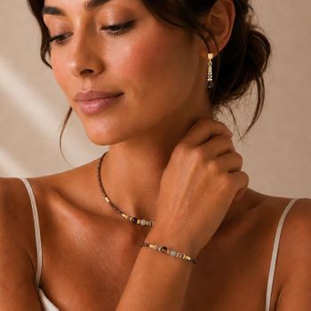 Bransoletka damska Coeur de Lion 3048301116 Cube Balance Golden Hazel z kamieniami naturalnymi i Swarovski (3).jpg