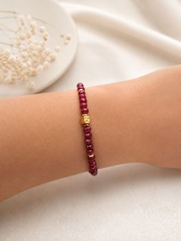 Bransoletka damska Coeur de Lion 3049300316 Hammered Cube Ruby Gold rubinowo-złotad (2).jpg