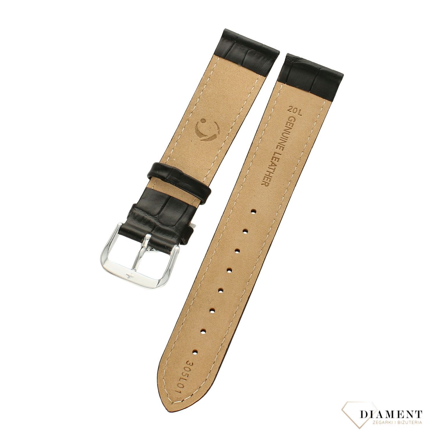 Pasek do zegarka czarny skórzany Condor 'Długość Xl' 305L (1).jpg