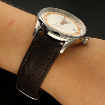 Skórzane paski do zegarków Record FLUCO Wytrzymały i solidny pasek do zegarka, niemieckiej marki FLUCO w kolorze brązowym został wykonany z bardzo wytrzymałej i wygodnej w użytkowaniu skóry byka ⌚Paski na każdą okazje.  (1).jpg