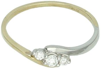 Pierścionek złoty DIAMENT 585, diamenty, trzy brylanty rozmiar 9 585.jpg