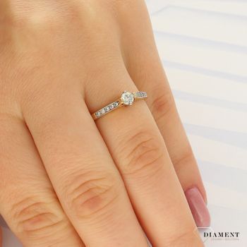 Pierścionek złoty DIAMENT żółte złoto, diamenty, wyjątkowy na zaręczyny 330625.jpg