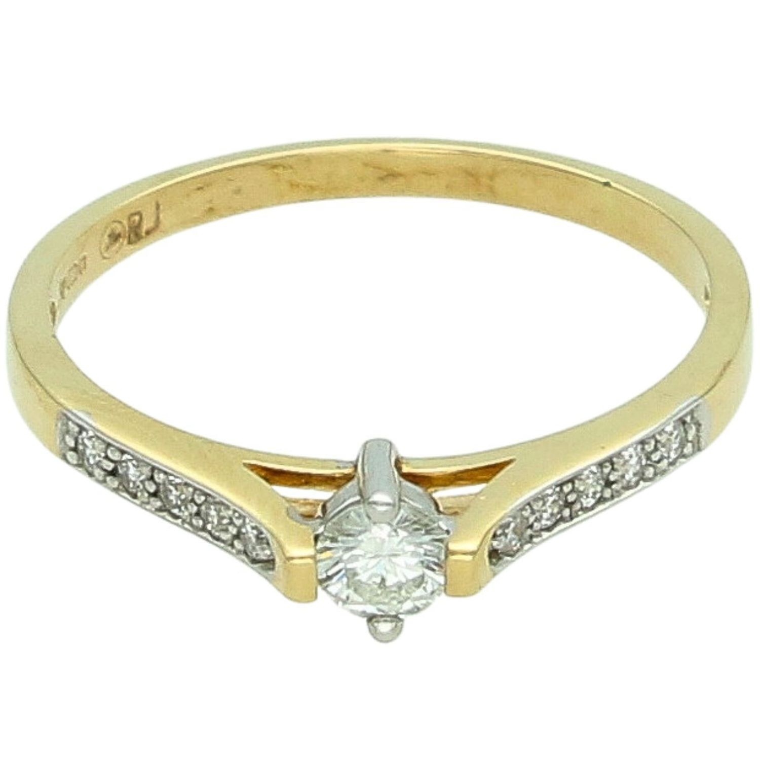 Złoty pierścionek zaręczynowy 585 z diamentami 0,25 ct - rozmiar 15  DIAMENT.jpg