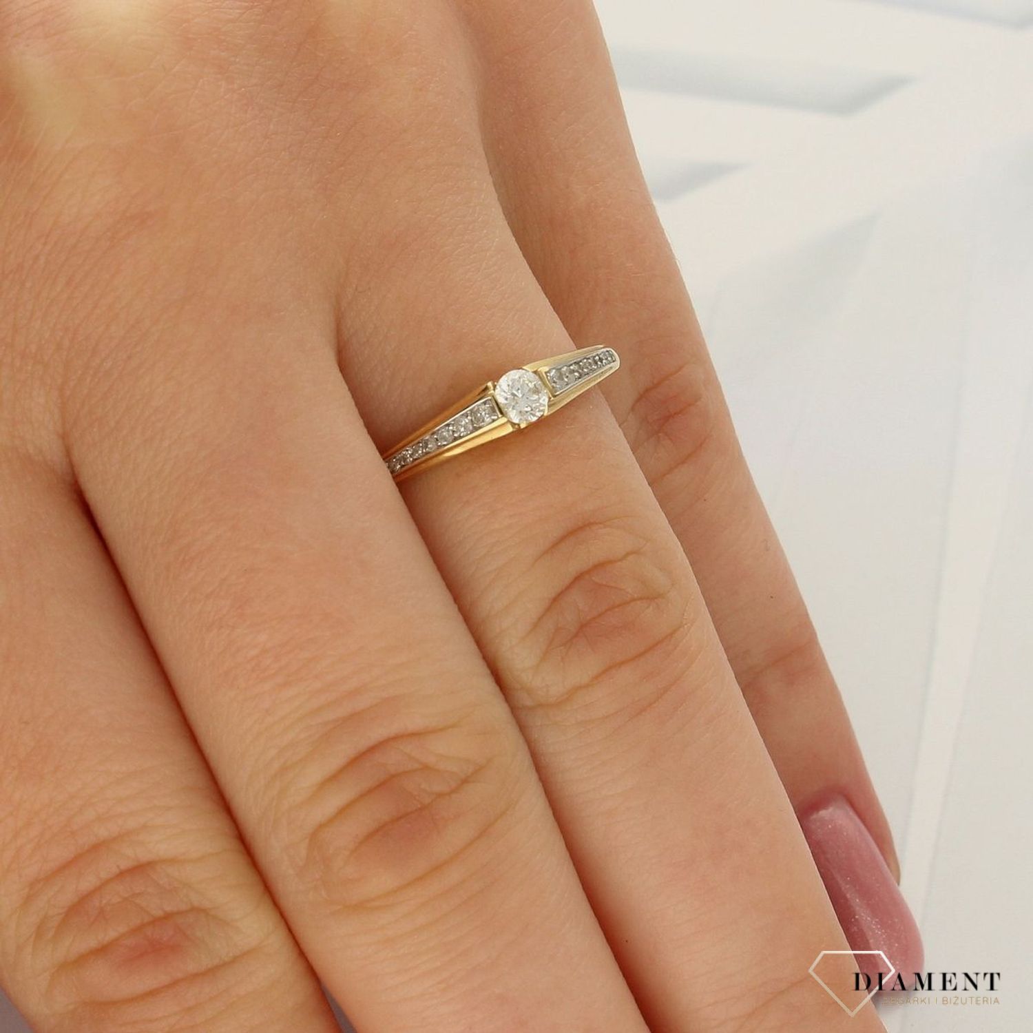 Pierścionek złoty DIAMENT 585, złoto z diamentem 3394WG21.jpg