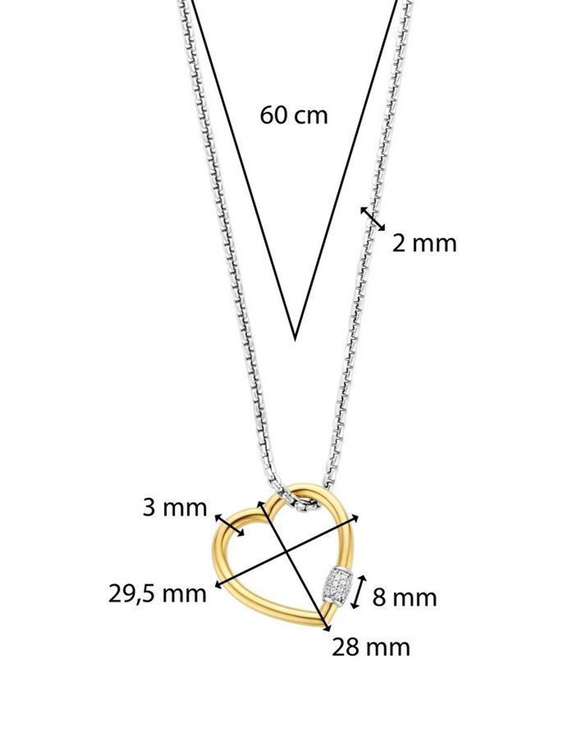 Srebrny naszyjnik Ti Sento Milano Serce pokryte złotem 34023SY (2).jpg