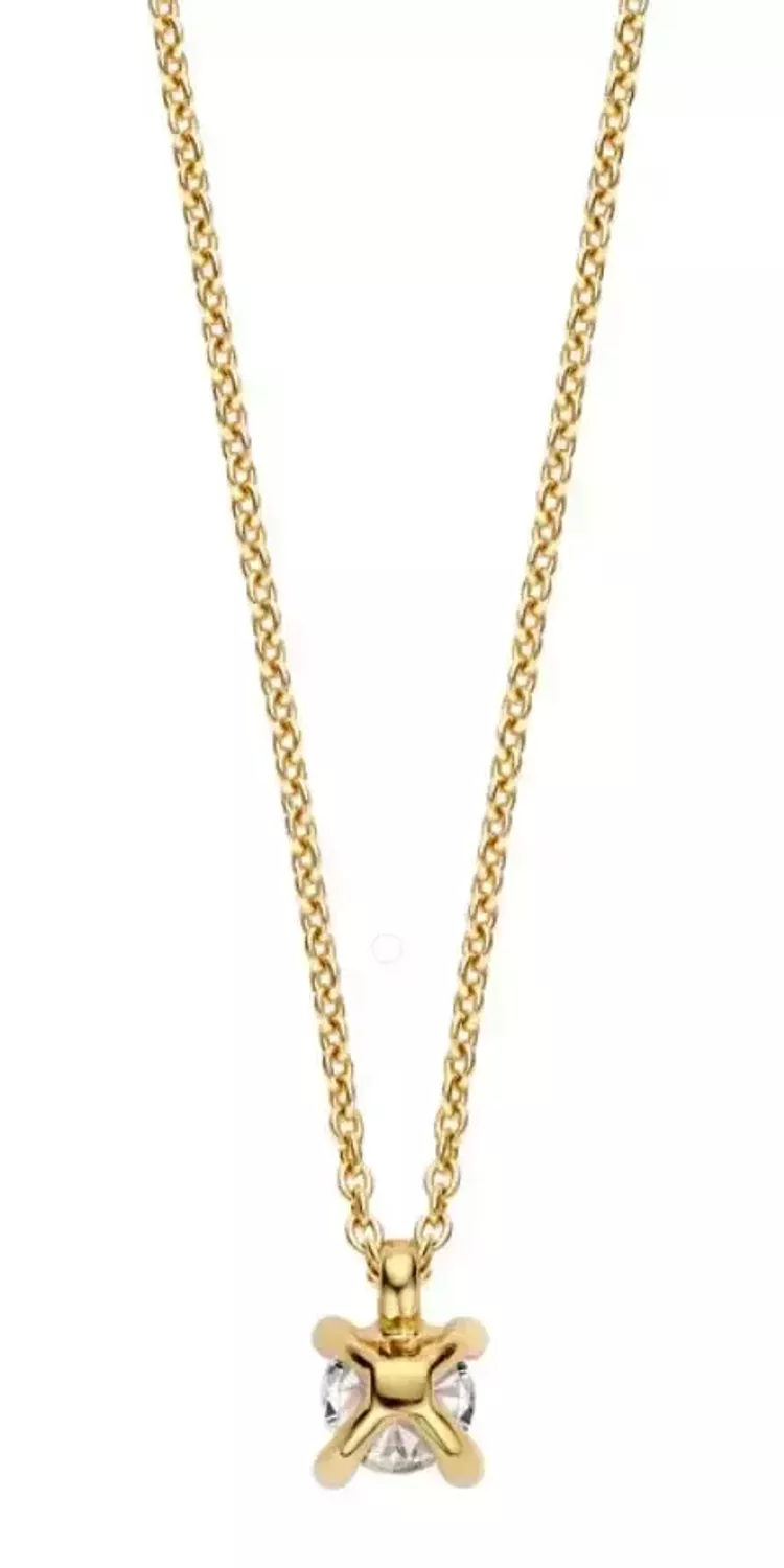 Naszyjnik damski TI SENTO 34087ZY – srebro rodowane 925, pozłacany, ankier, zdobiony cyrkonią 6 mm. Regulowana długość 38–48 cm, elegancki i uniwersalny, idealny do 1.webp