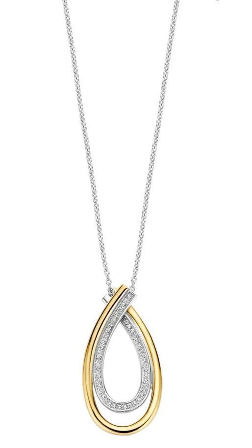 Srebrny naszyjnik Organic Zirconia pozłacany 18-karatowym złotem z cyrkoniami (1).jpg