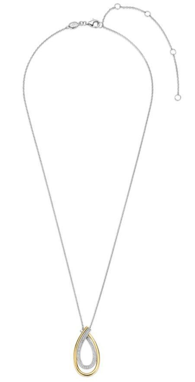 Srebrny naszyjnik Organic Zirconia pozłacany 18-karatowym złotem z cyrkoniami (1).jpg