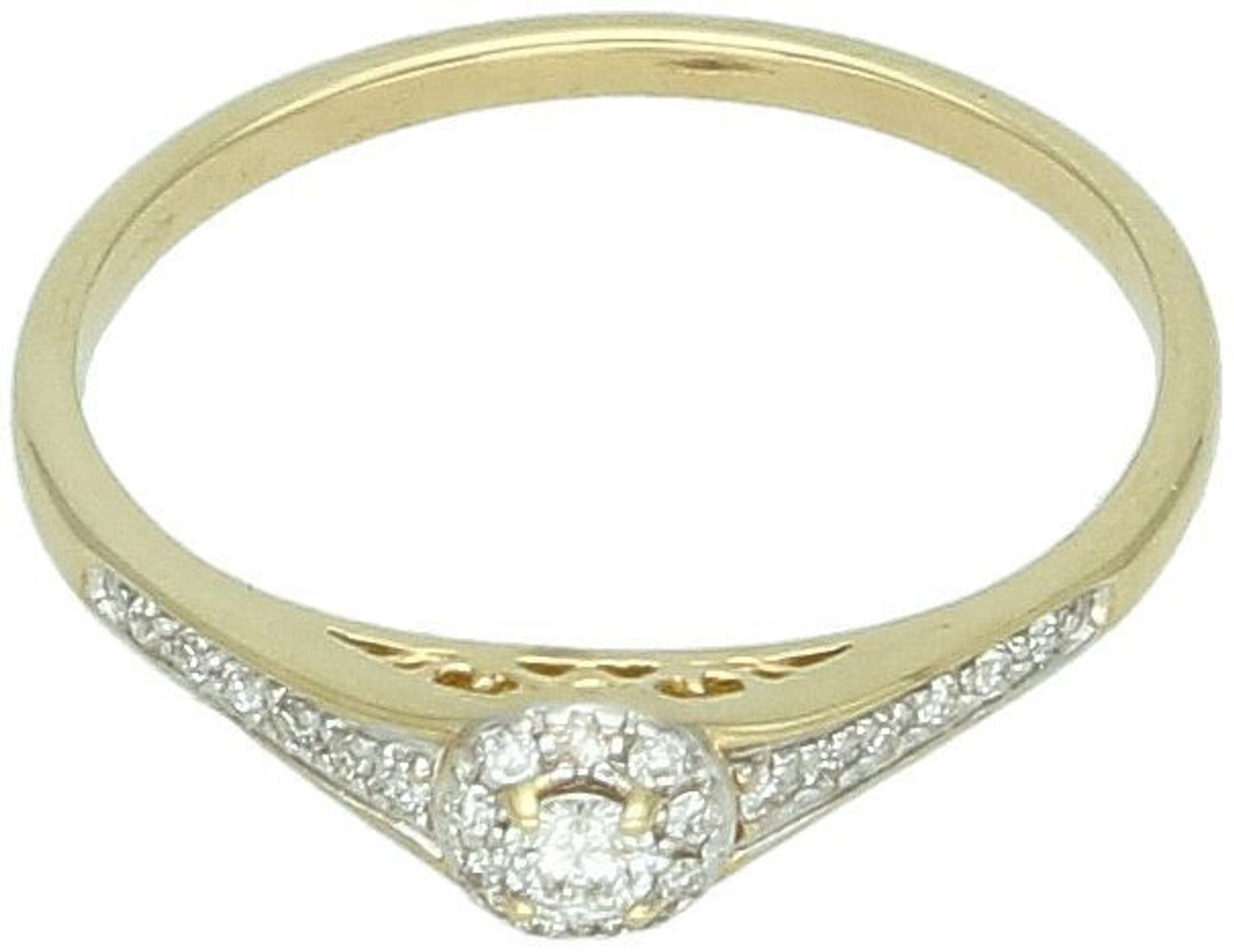 Złoty pierścionek zaręczynowy z brylantami – Klasyczna Elegancja  Rozmiar 13  348412.jpg