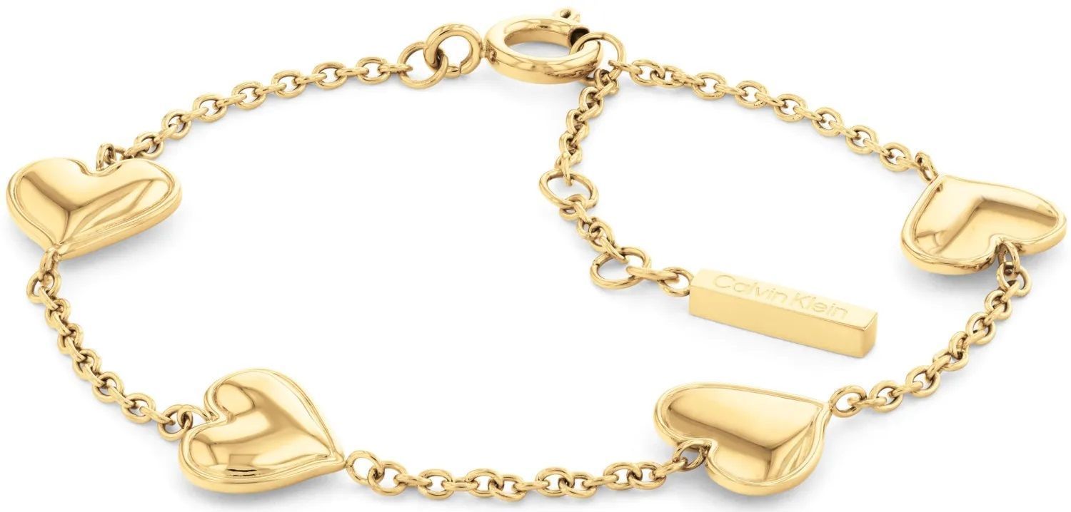 Bransoletka damska Calvin Klein złote serduszka 35000300. Bransoletka damska Calvin Klein. Damska bransoletka stalowa Calvin Klein. Bransoletka złota stalowa Calvin Klein. Bransoletka damska na prezent..jpg