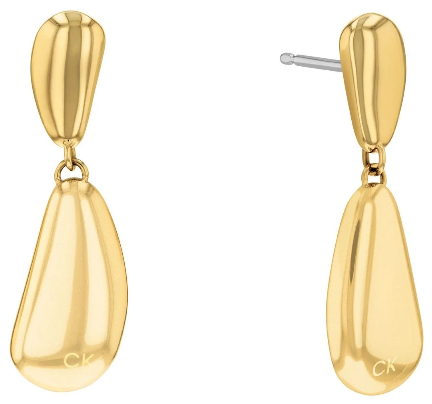 Kolczyki damskie Calvin Klein pozłacane wiszące 35000607.  Kolczyki damskie Calvin Klein. Damskie kolczyki stalowe Calvin Klein. Kolczyki stalowe w złotym kolorze. Złote kolczyki Calvin Klein..jpg