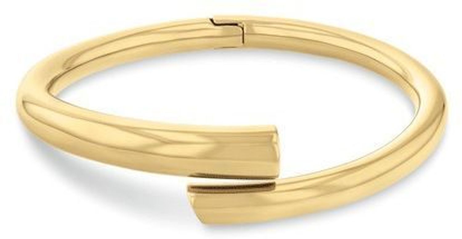 Bransoletka damska Calvin Klein 35000763 – złota, z błyszczącym wykończeniem, wykonana z trwałej stali chirurgicznej. Długość 17,5 cm, waga 44 g, zapięcie bagnetowe. 1.jpg