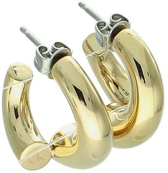 Kolczyki CALVIN KLEIN 35000765 – złote, wykonane ze stali chirurgicznej, okrągłe (2 cm), błyszczące wykończenie. Stylowe kolczyki damskie z zapięciem na sztyft.1.jpg