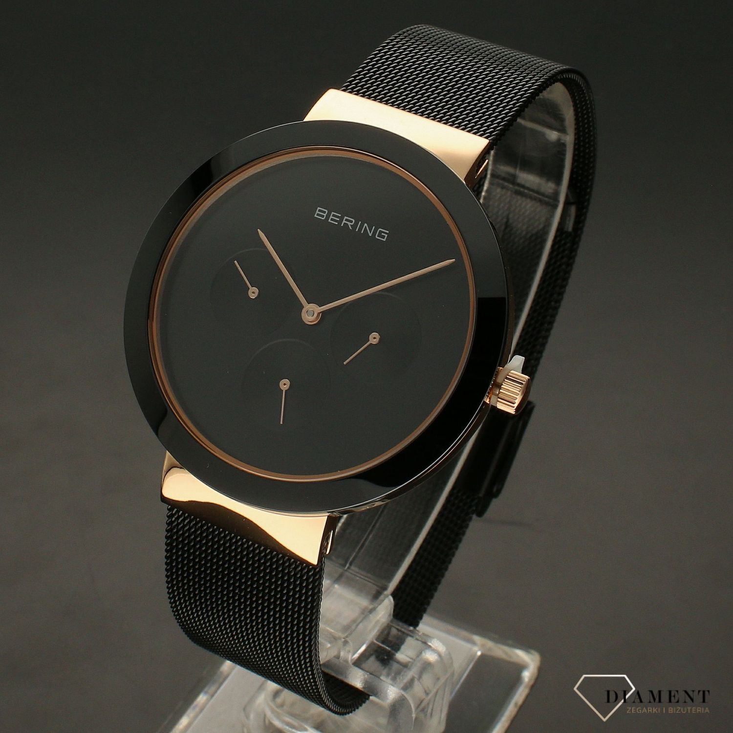 Zegarek BERING Classic 35040-166. To męski czasomierz pasujący do każdego rodzaju stylizacji. Zegarek wyposażony został w kopertę w kolorze różowego złota (3).jpg