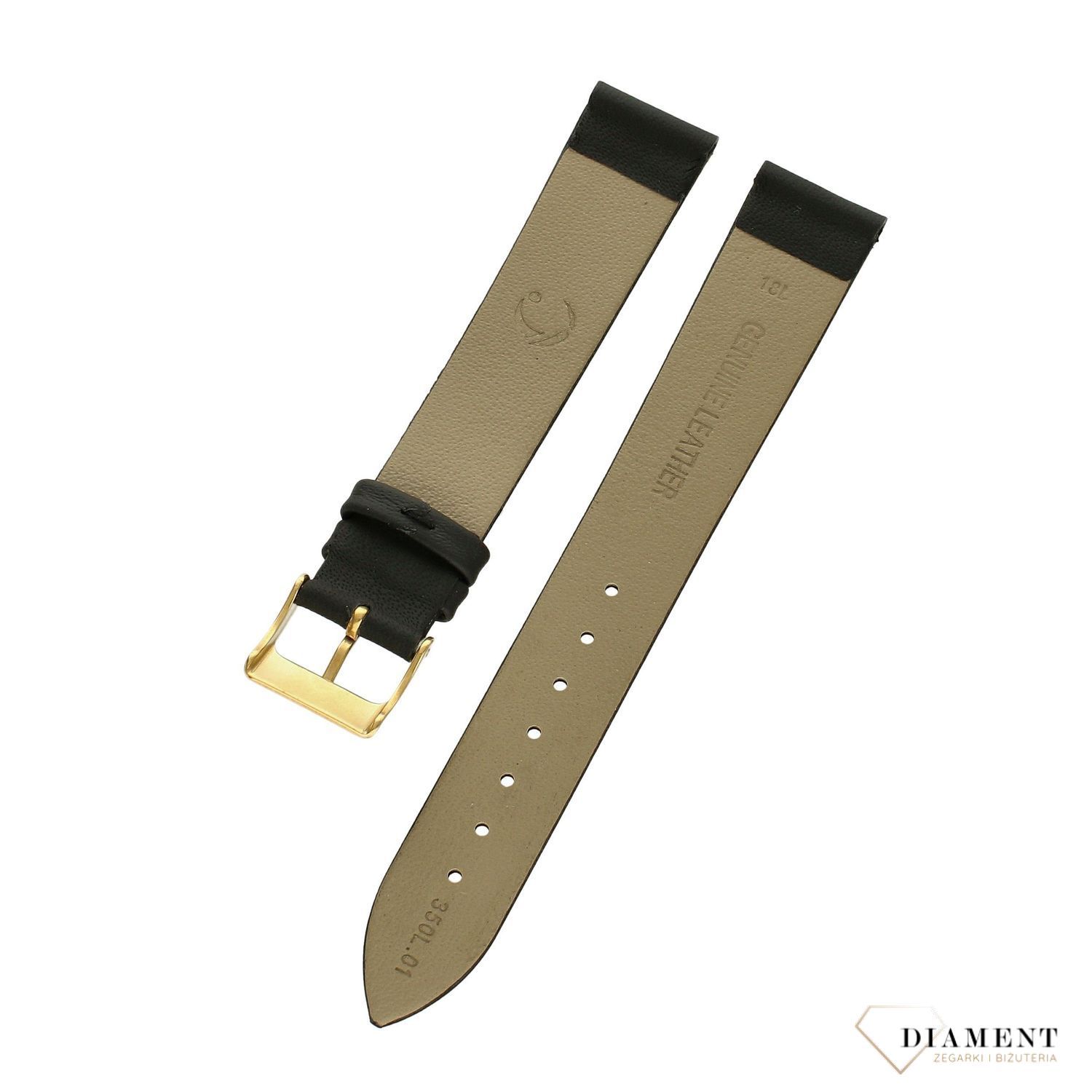 Pasek do zegarka czarny skórzany 'Czarny mat' Extra long L 350L.01 ⌚ Pasek do zegarka z naturalnej skóry ⌚ Pasek do zegarka L ✓ (1).jpg