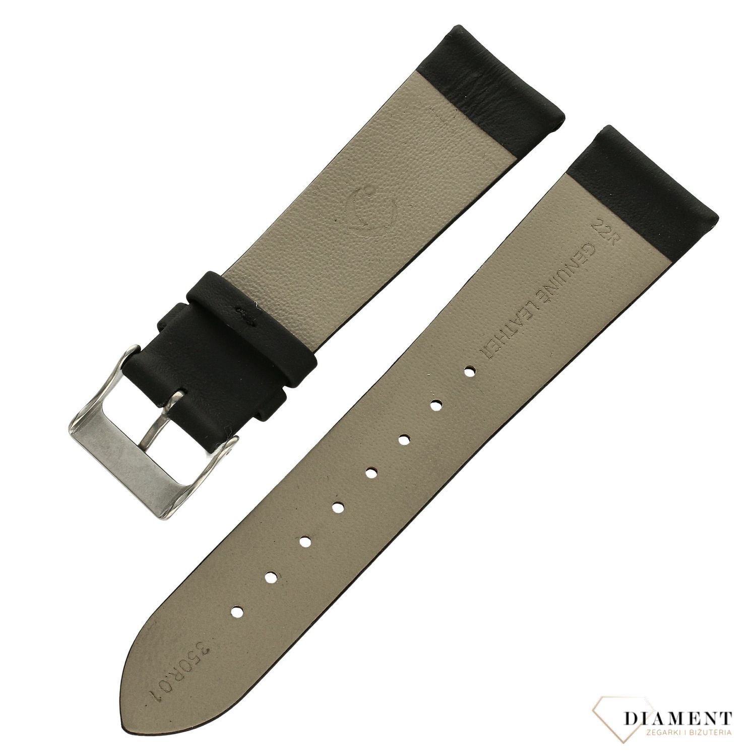 Pasek do zegarka czarny skórzany Condor 'Matowa czerń' 350R.01 ⌚ Pasek do zegarka z naturalnej skóry ⌚ Pasek do zegarka   (1).jpg