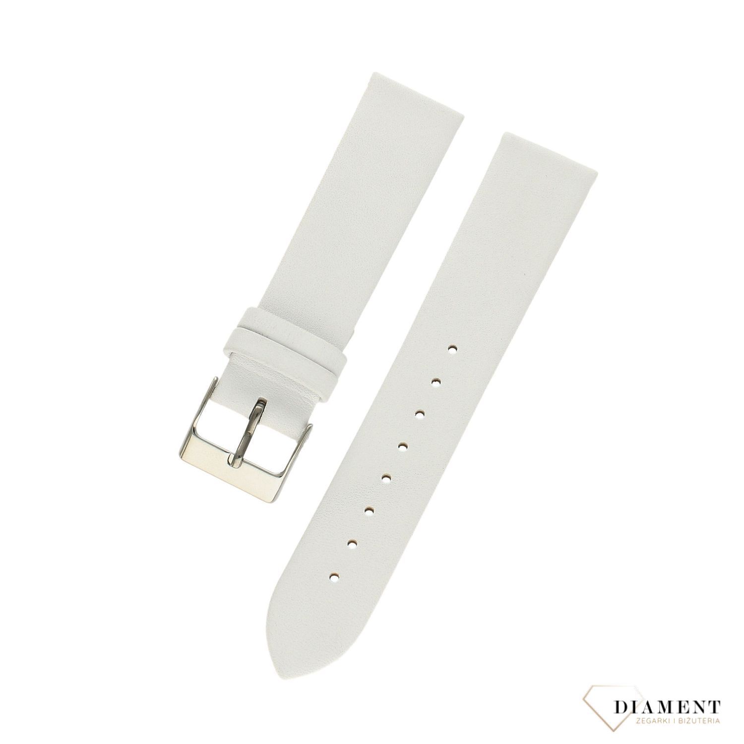 Pasek do zegarka biały skórzany Condor 'Biały szeroki mat' 350R.09 ⌚ Pasek do zegarka z naturalnej skóry ⌚ Pasek do zegarka  (1).jpg