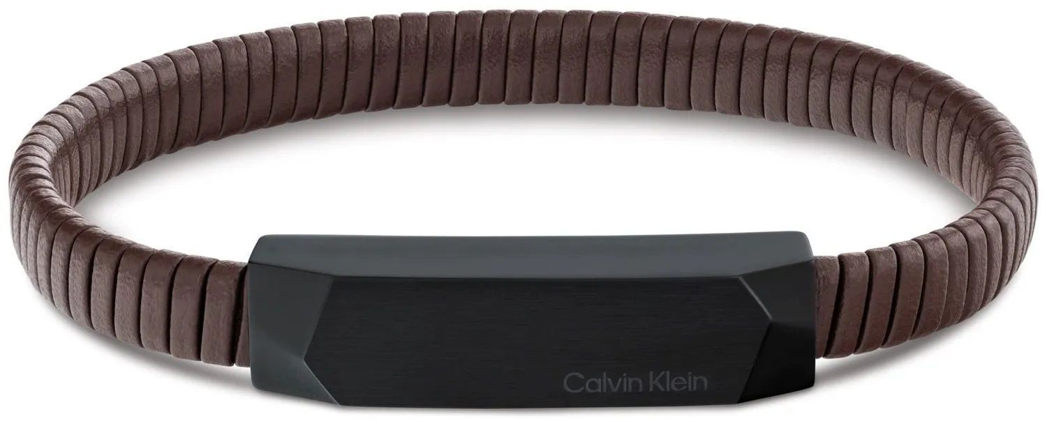 Bransoletka męska Calvin Klein skórzana brązowa z elementem stalowym z logo CK 35100014. Męska bransoletka Calvin Klein. Bransoletka skórzana Calvin Klein dla mężczyzny. Bransoletka Calvin Klein stalowa na prezent dla mężczyzny.jpg