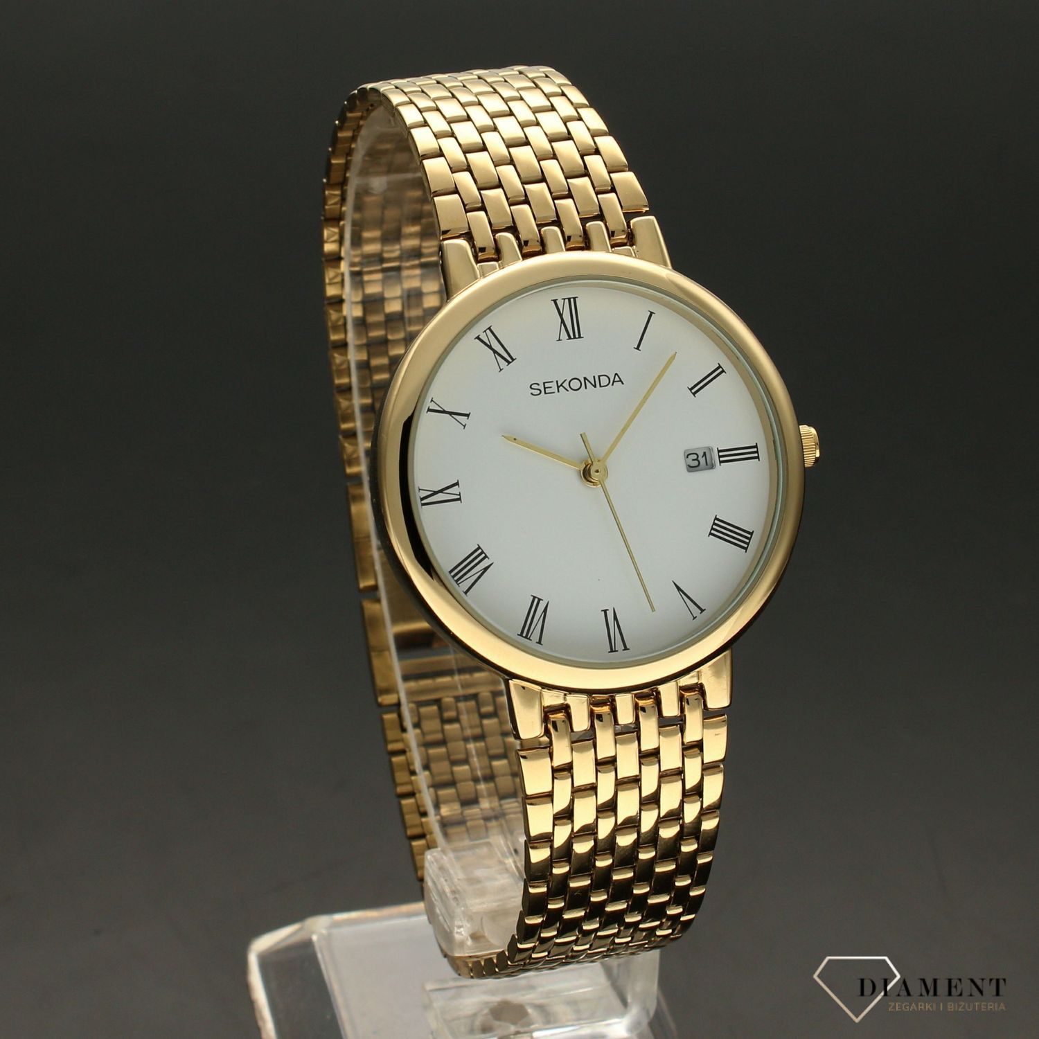 Zegarek męski Sekonda 'Klasyk na bransolecie w kolorze złotym' 3683 (2).jpg