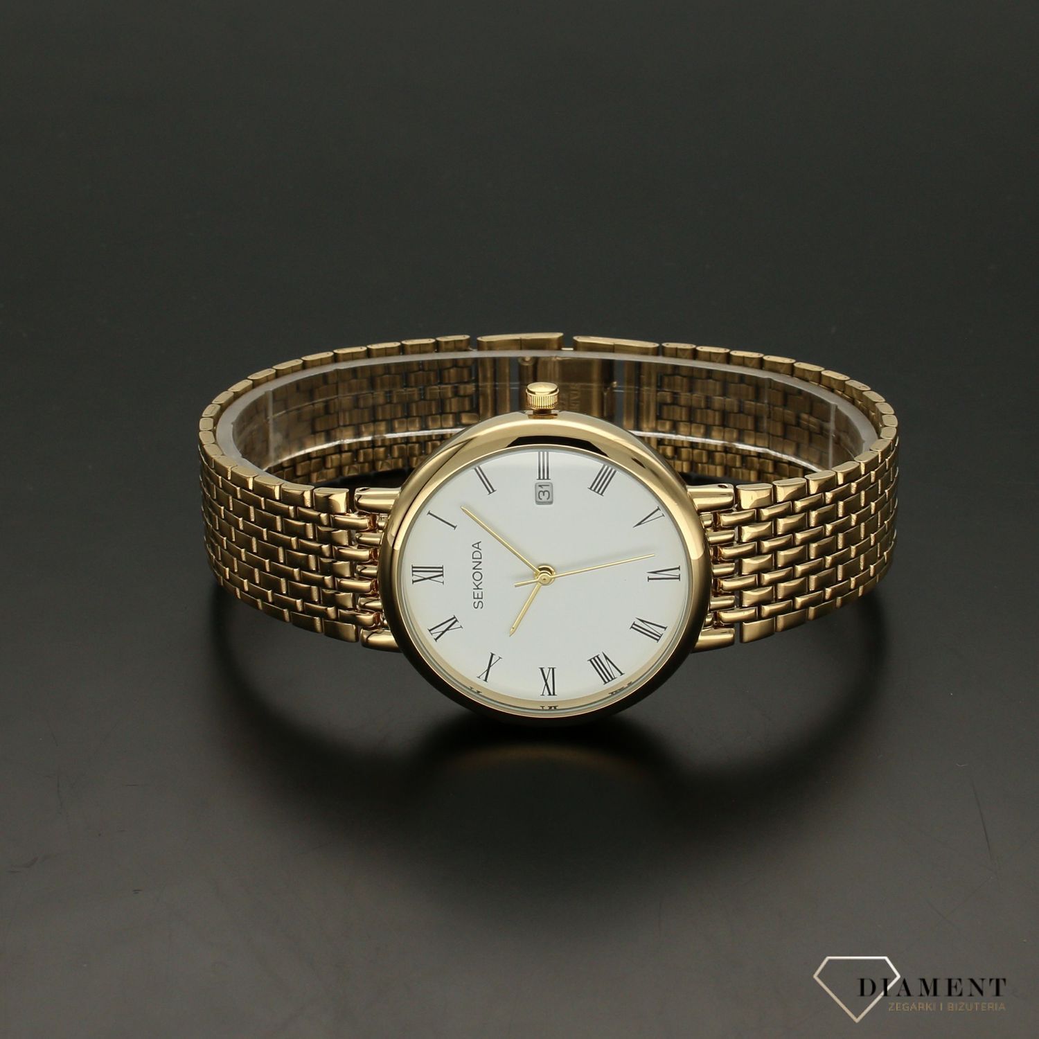 Zegarek męski Sekonda 'Klasyk na bransolecie w kolorze złotym' 3683 (2).jpg