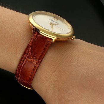 Skórzane paski do zegarków Echt Krokodil FLUCO Wytrzymały i solidny pasek do zegarka, niemieckiej marki FLUCO w kolorze brązowym został wykonany z bardzo wytrzymałej i wygodnej w użytkowaniu skóry krokodyla ⌚Paski na .jpg