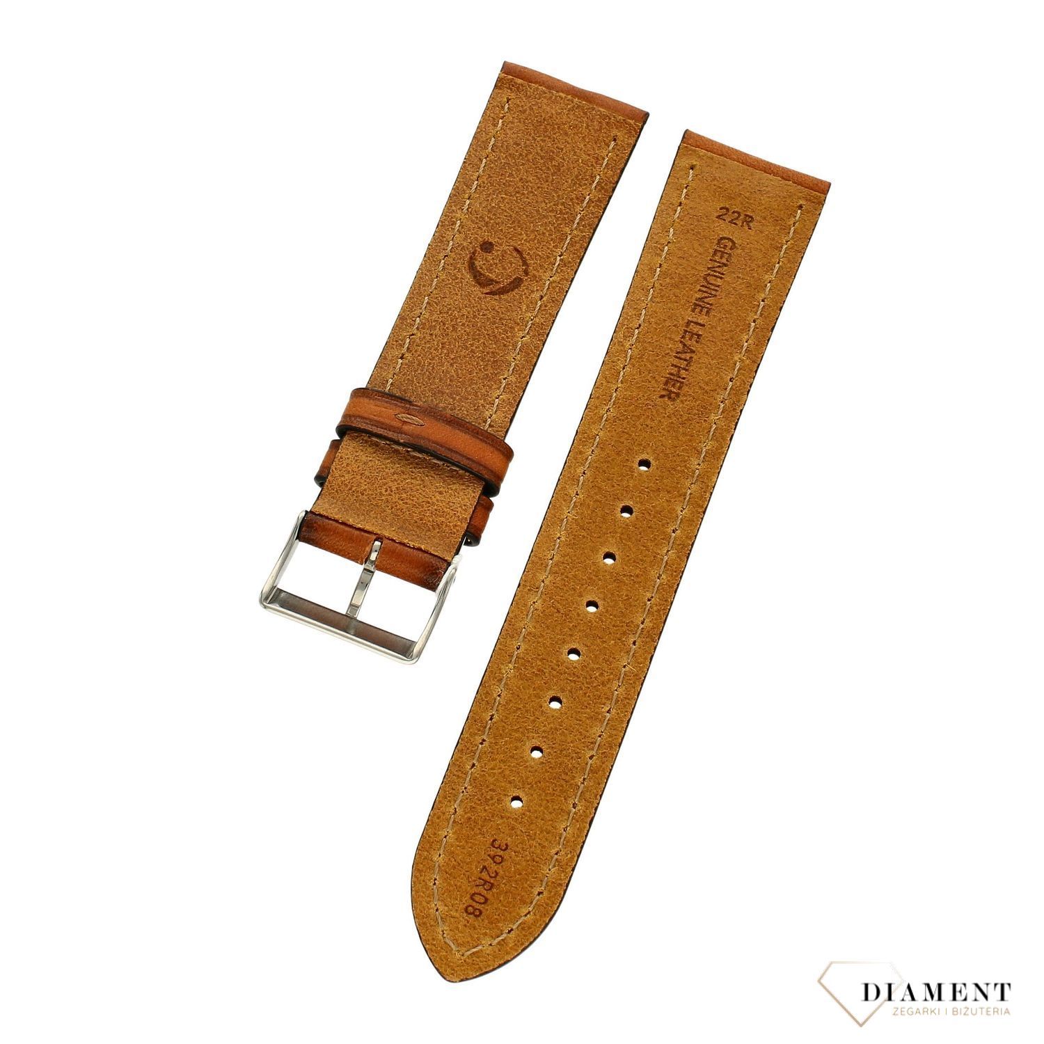 Pasek do zegarka brązowy skórzany Condor 'Brązowy przypalany' 392R.08.22.W ⌚ Pasek do zegarka z naturalnej skóry ⌚ Pasek do zegarka (1).jpg