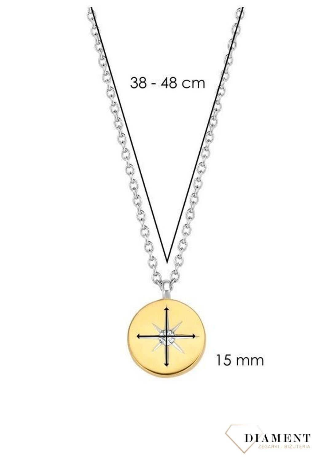 Srebrny naszyjnik pozłacane kółko z gwiazdką 3953ZY (2).jpg