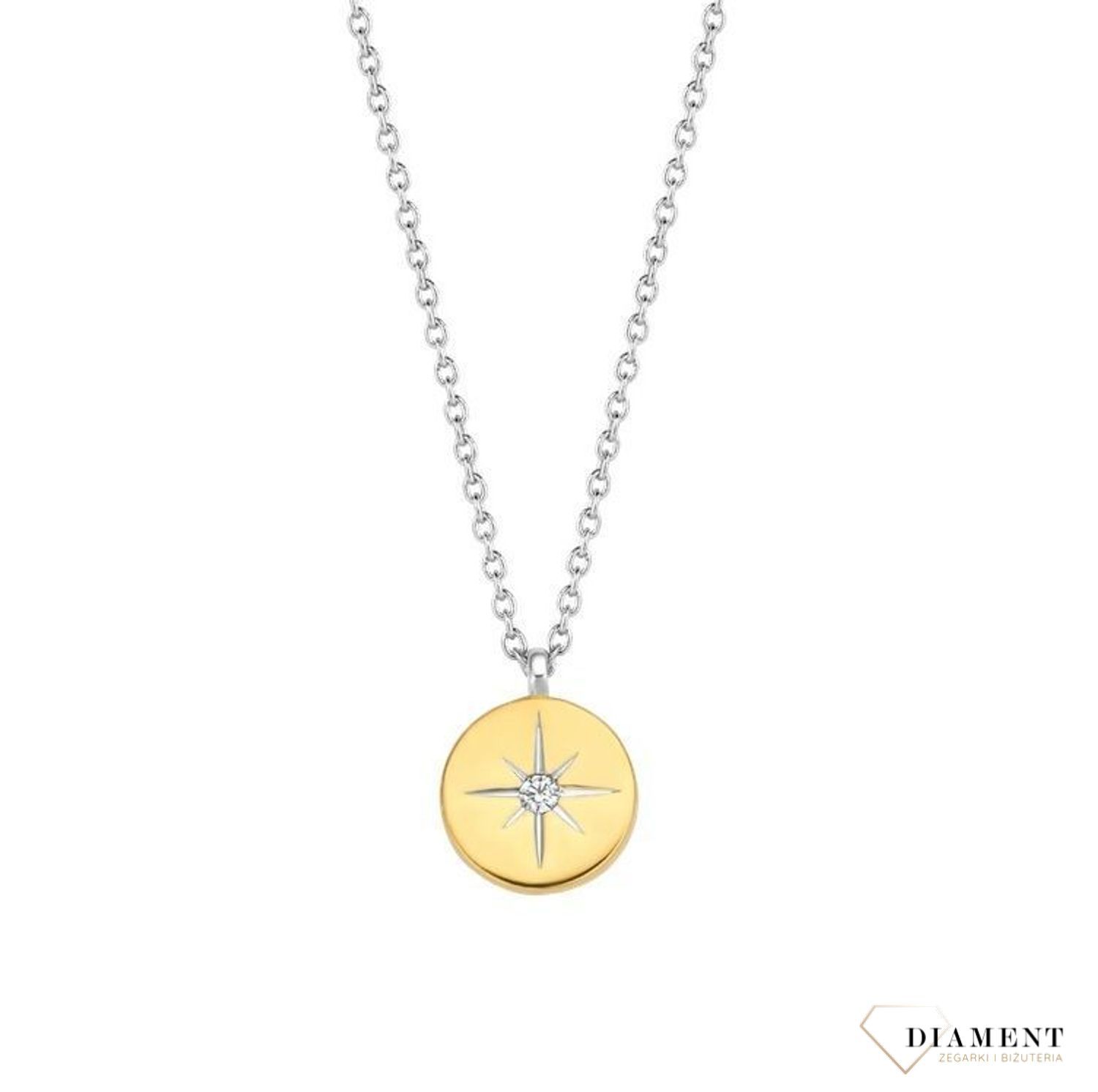 Srebrny naszyjnik pozłacane kółko z gwiazdką 3953ZY (2).jpg