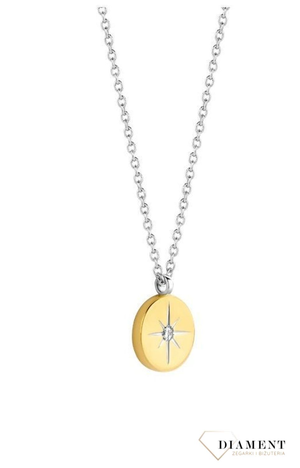 Srebrny naszyjnik pozłacane kółko z gwiazdką 3953ZY (2).jpg