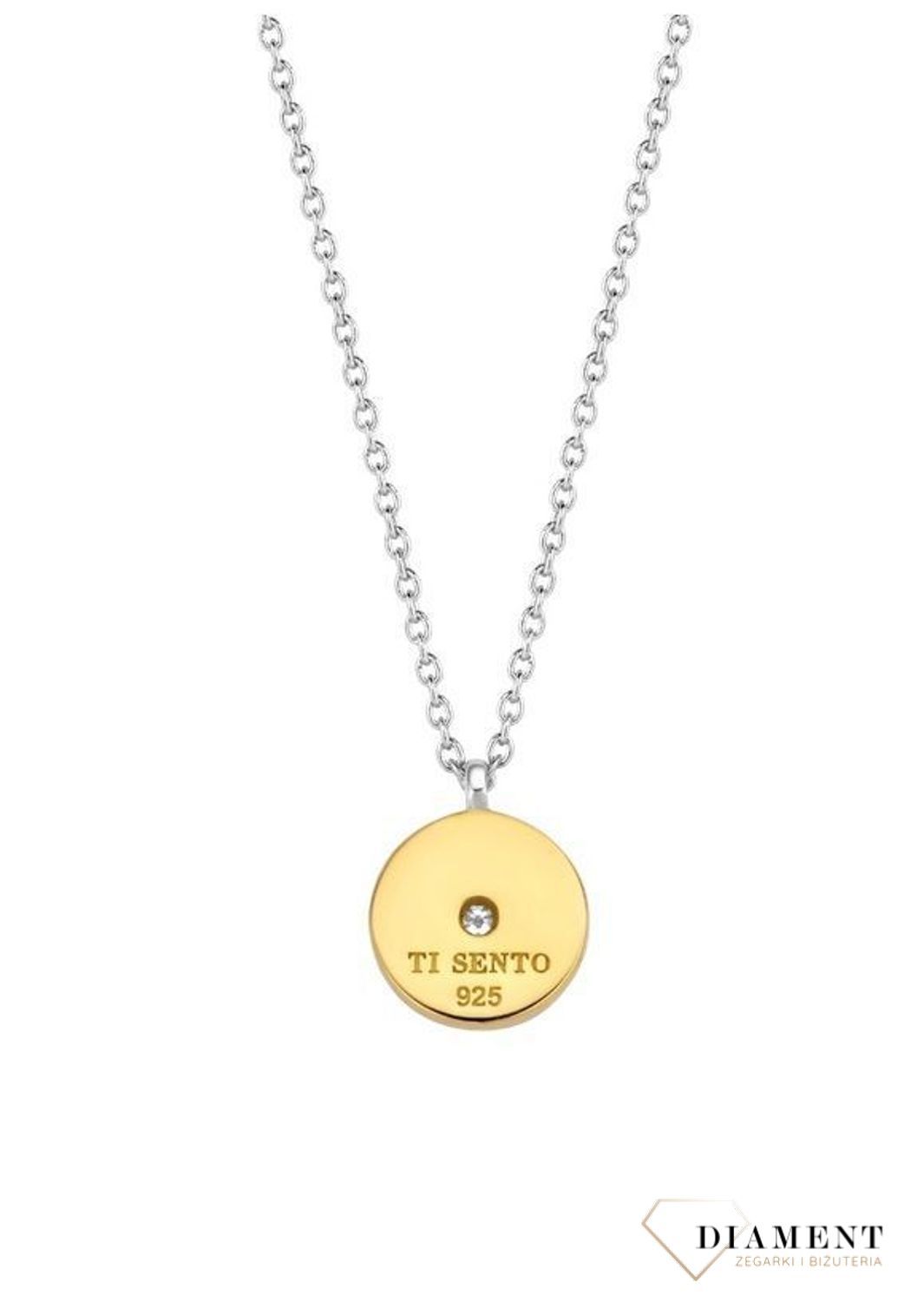 Srebrny naszyjnik pozłacane kółko z gwiazdką 3953ZY (2).jpg