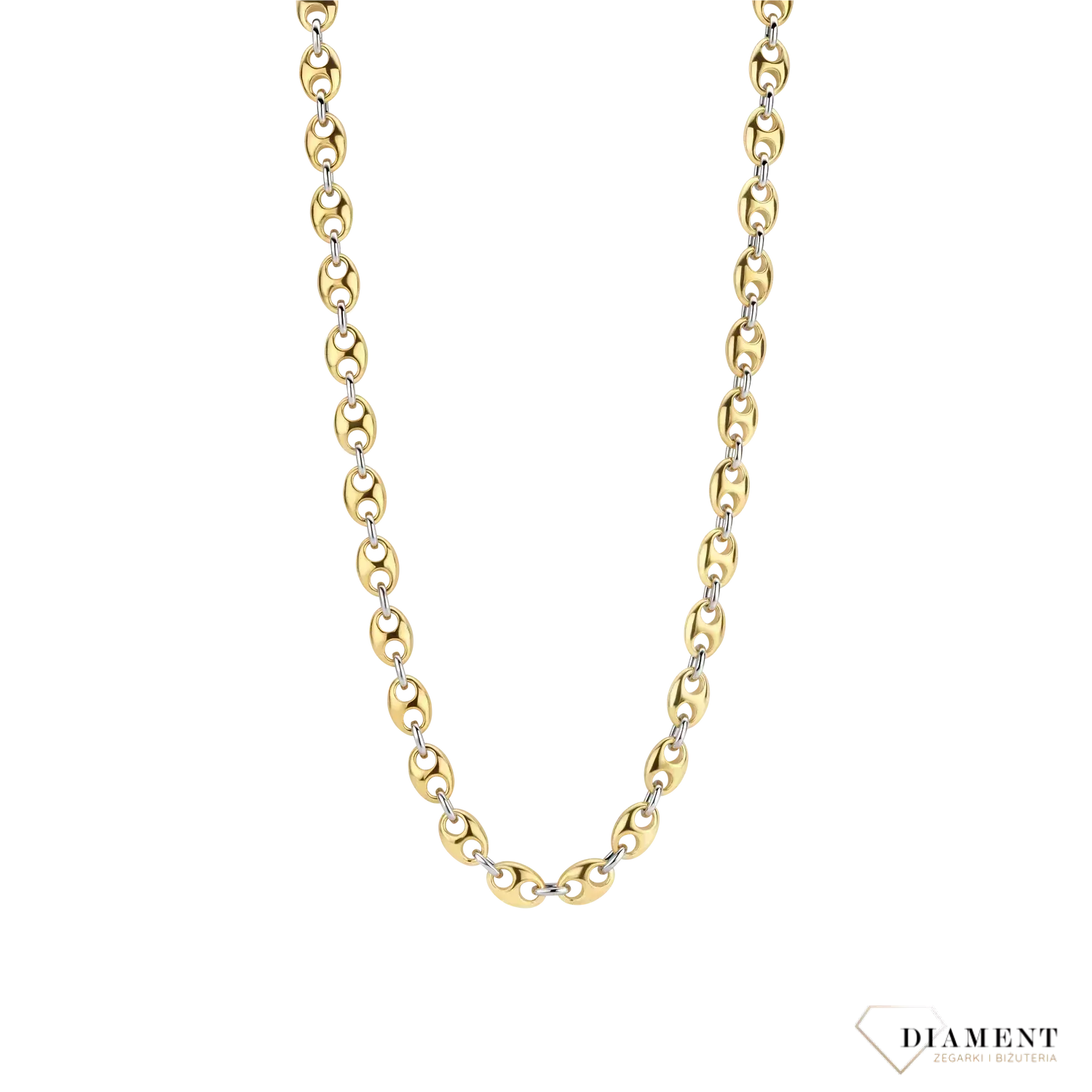 Naszyjnik marki TI SENTO - Milano z kolekcji inspirowanej morzem – jego tajemniczym, nieznanym podwodnym światem oraz pięknem śnieżnobiałych plaż. Srebrny, zdobiony pokryciem ze złota naszyjnik TI SENTO (4).webp