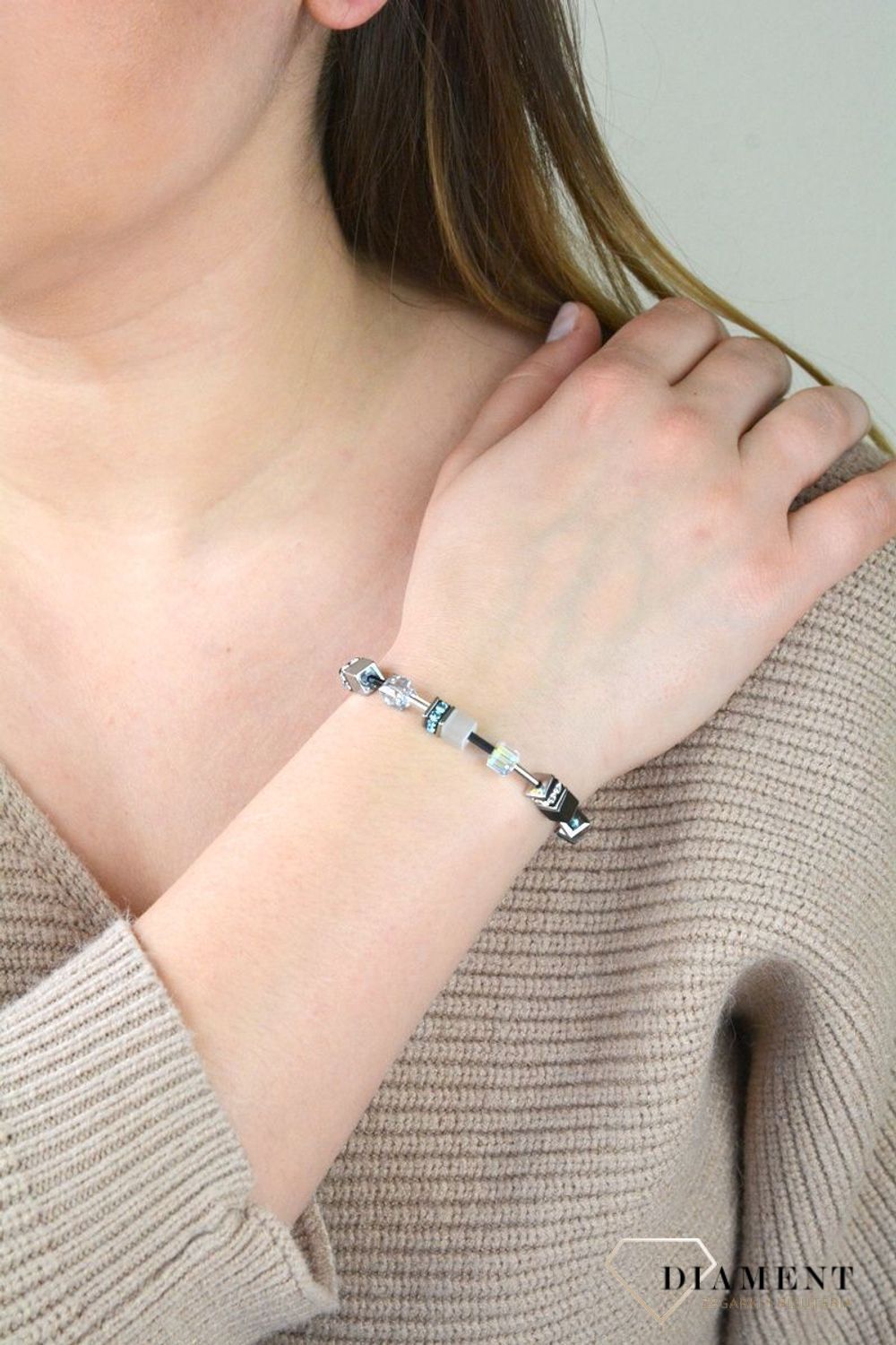 Bransoletka Coeur De Lion z kamieniami szlachetnymi hematyt- Aqua 4012302000.jpg