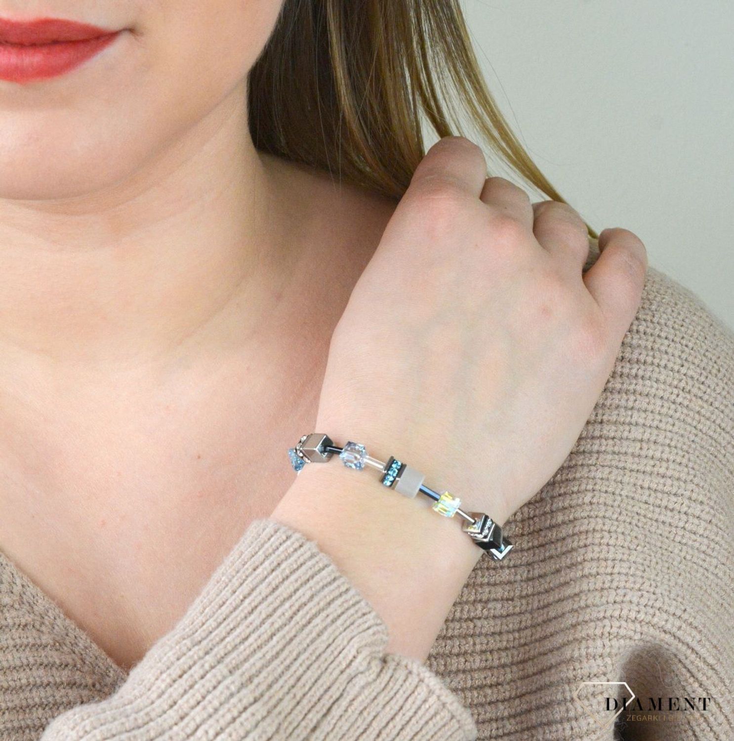 Bransoletka Coeur De Lion z kamieniami szlachetnymi hematyt- Aqua 4012302000.jpg