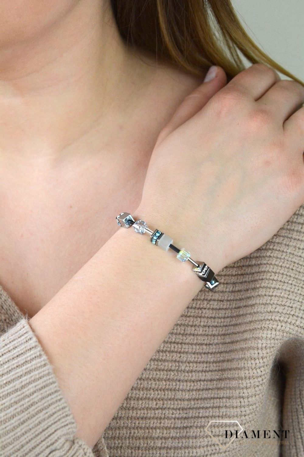 Bransoletka Coeur De Lion z kamieniami szlachetnymi hematyt- Aqua 4012302000.jpg