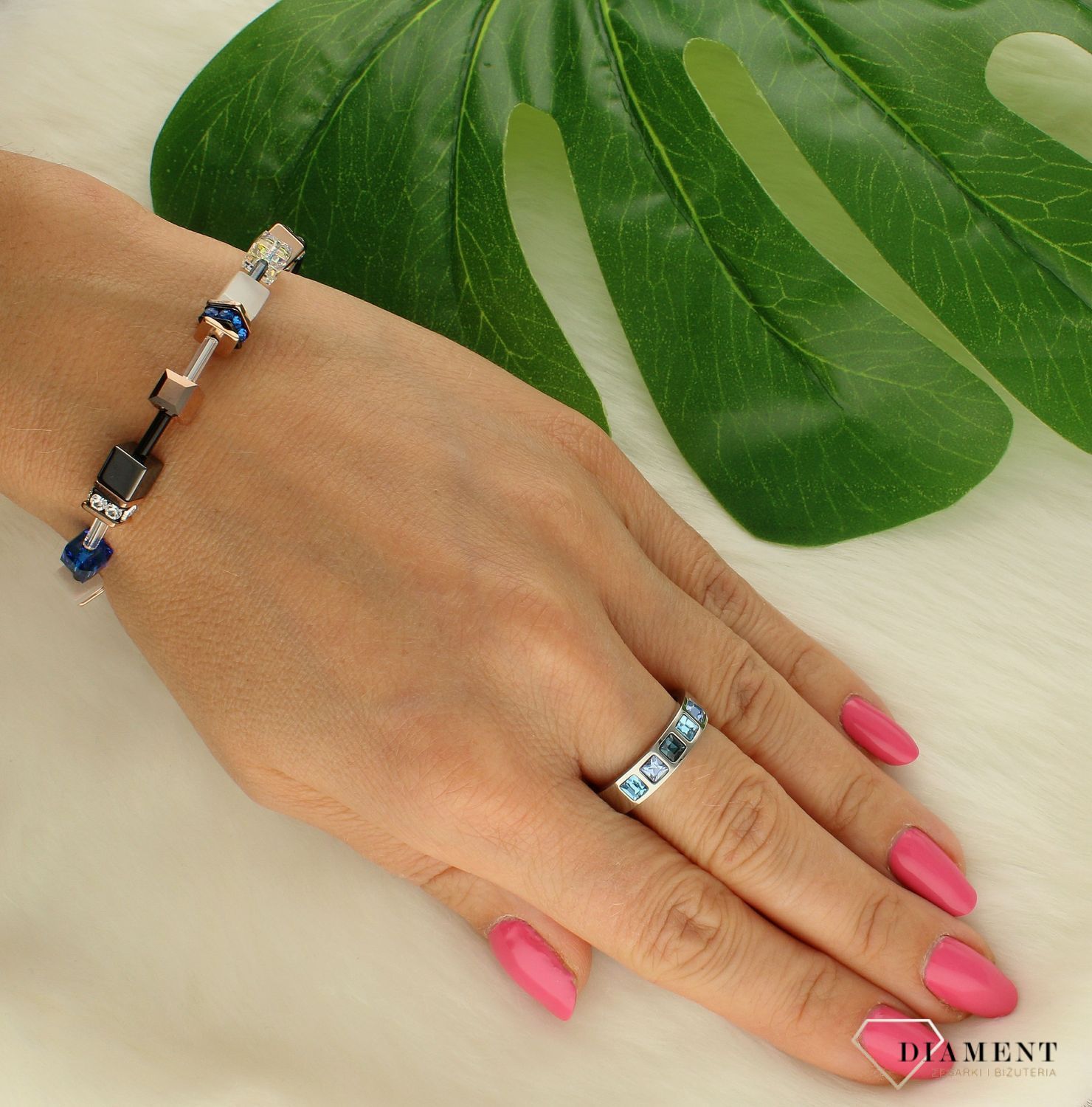 Bransoletka damska Coeur De Lion GeoCUBE Capri Blue 401330-0756.jpg